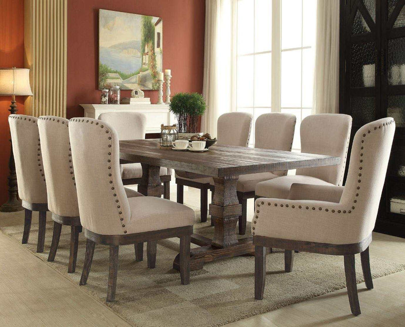 Landon Salvage Brown Dining Table w/ 1 x18" Removable Extension Leaf - Ornate Home