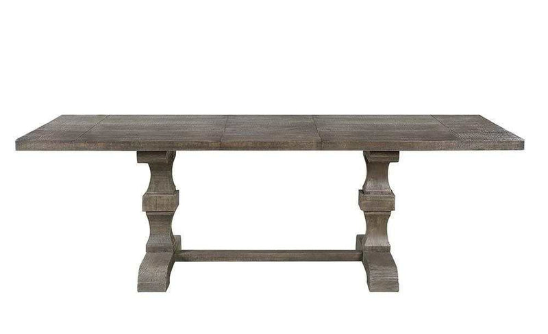 Landon Salvage Gray Dining Table w/ 1 x18" Removable Extension Leaf - Ornate Home