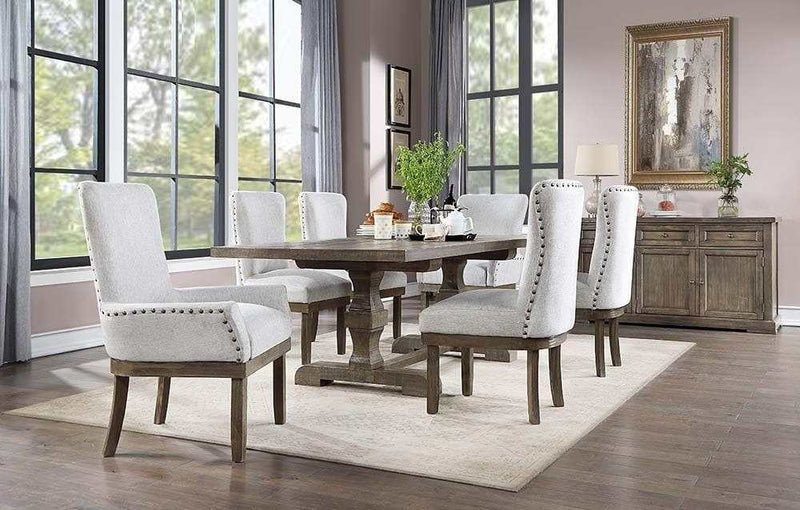 Landon Salvage Gray Dining Table w/ 1 x18" Removable Extension Leaf - Ornate Home