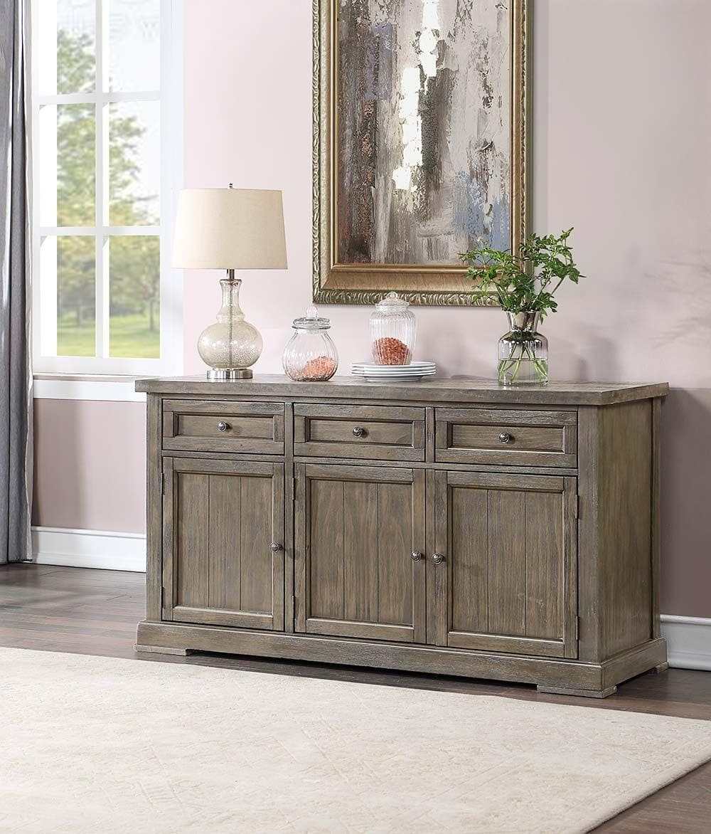 Landon Salvage Gray Server - Ornate Home