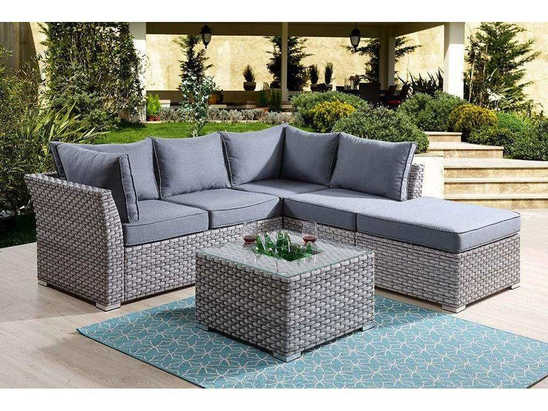 Laurance Gray 4Pc Patio Sectional Sofa Set - Ornate Home