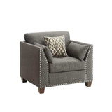 Laurissa Light Charcoal Linen Armchair w/3 Pillows - Ornate Home