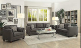 Laurissa Light Charcoal Linen Sofa w/4 Pillows - Ornate Home