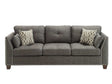 Laurissa Light Charcoal Linen Sofa w/4 Pillows - Ornate Home