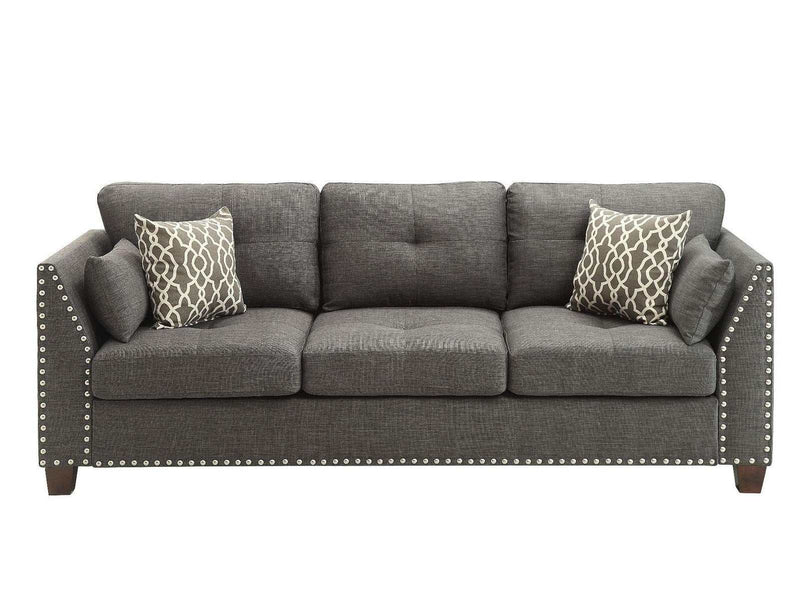 Laurissa - Light Charcoal - Linen Sofa w/4 Pillows - Ornate Home