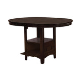 Lavon Espresso Oval Counter Height Table w/ 18" Leaf & Storage - Ornate Home