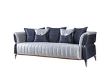 Leina Silver/Gray Velvet Living Room Set - Ornate Home