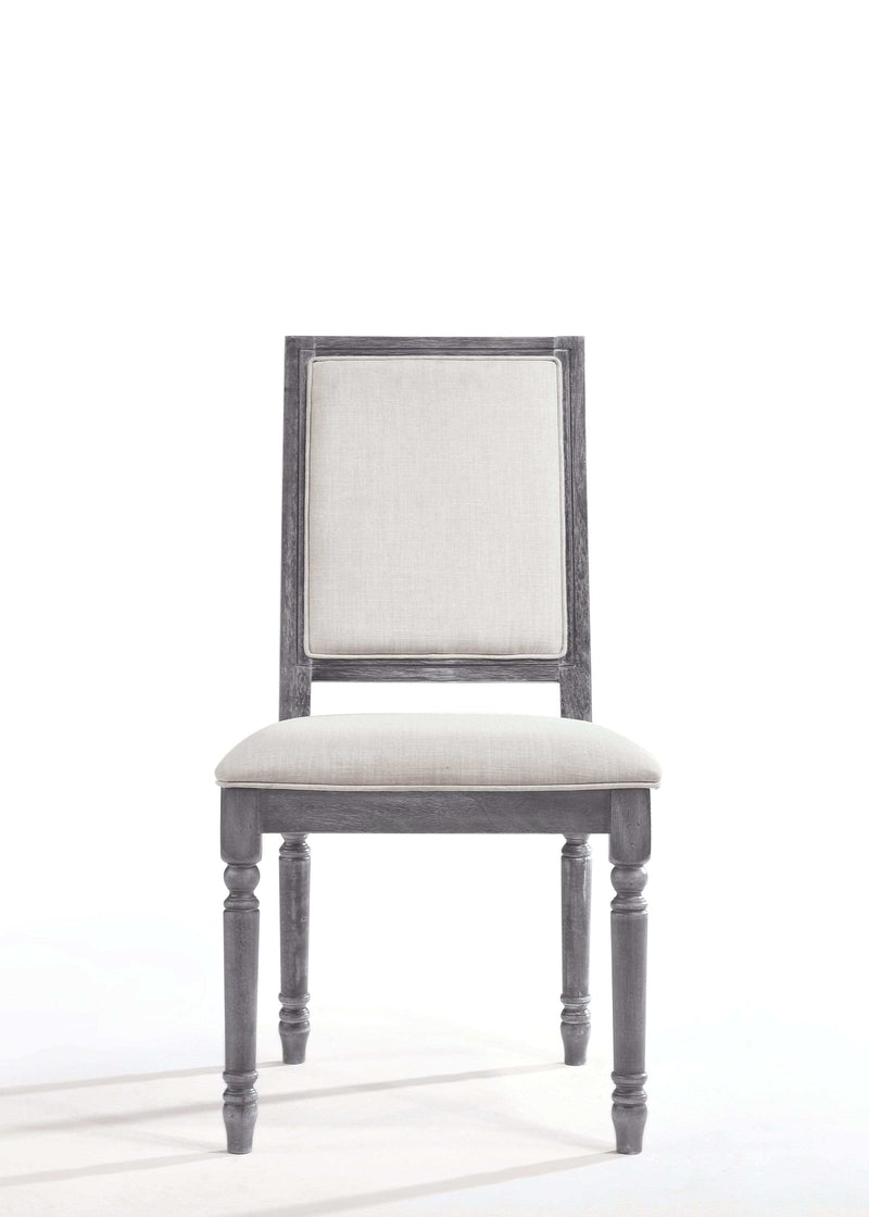 Leventis - Cream Linen & Weathered Gray - Side Chair (Set of 2) - Ornate Home