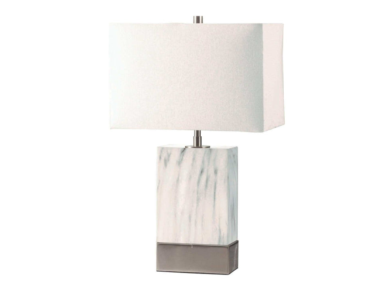 Libe White & Brushed Nickel Table Lamp - Ornate Home