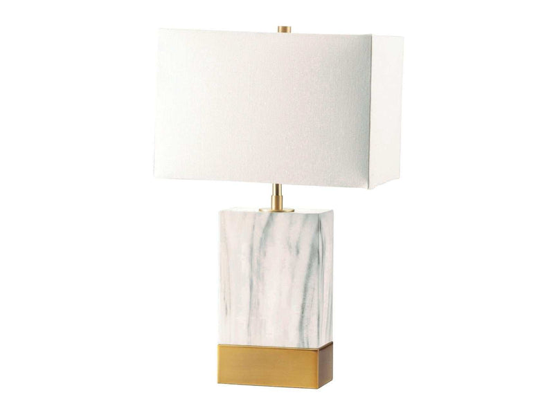 Libe White & Satin Gold Table Lamp - Ornate Home