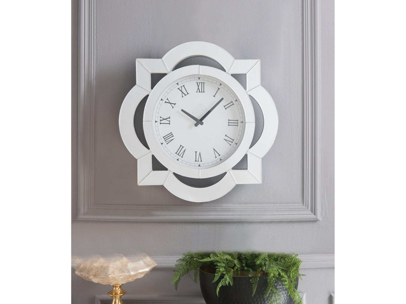 Lilac Mirrored Wall Clock - Ornate Home