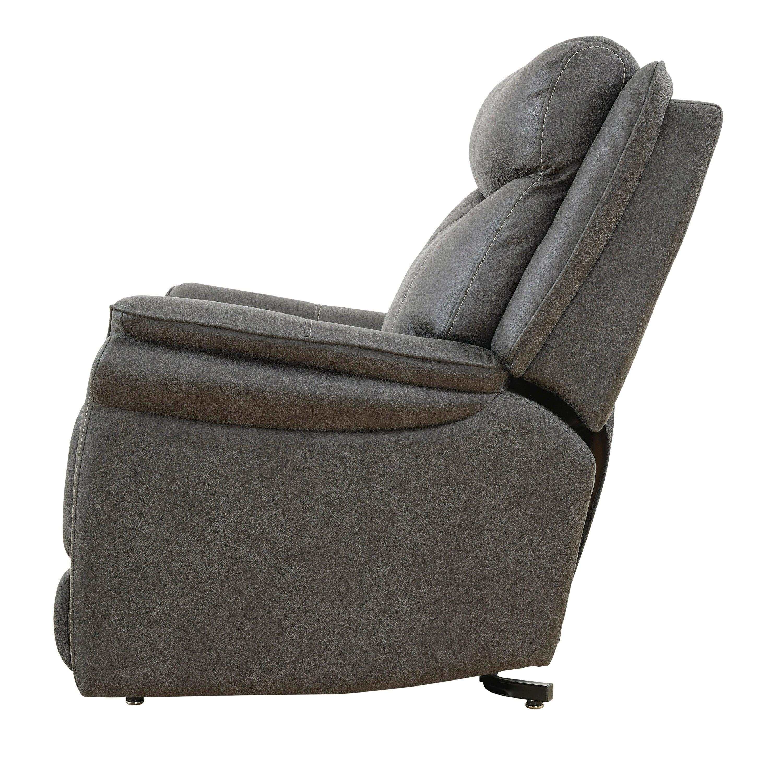 Lorreze Steel Gray Power Lift Recliner Heat & Massage Function - Ornate Home