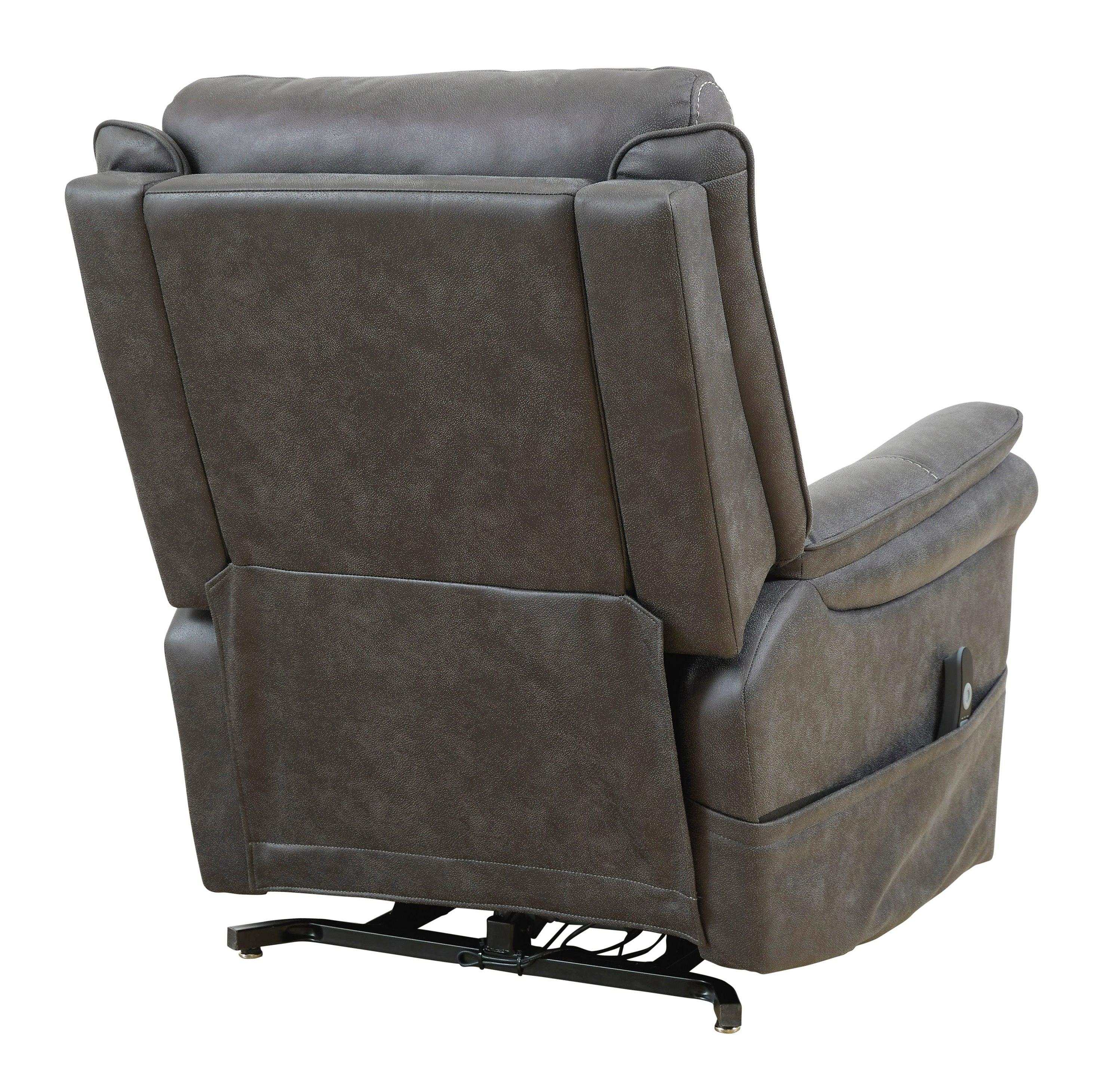 Lorreze Steel Gray Power Lift Recliner Heat & Massage Function - Ornate Home