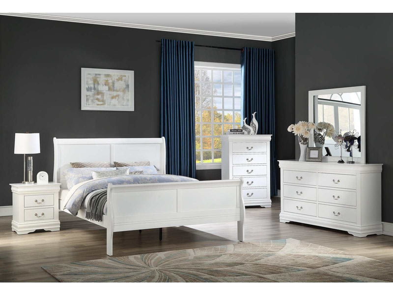 Louis Philip White Sleigh Bedroom Sets - Ornate Home