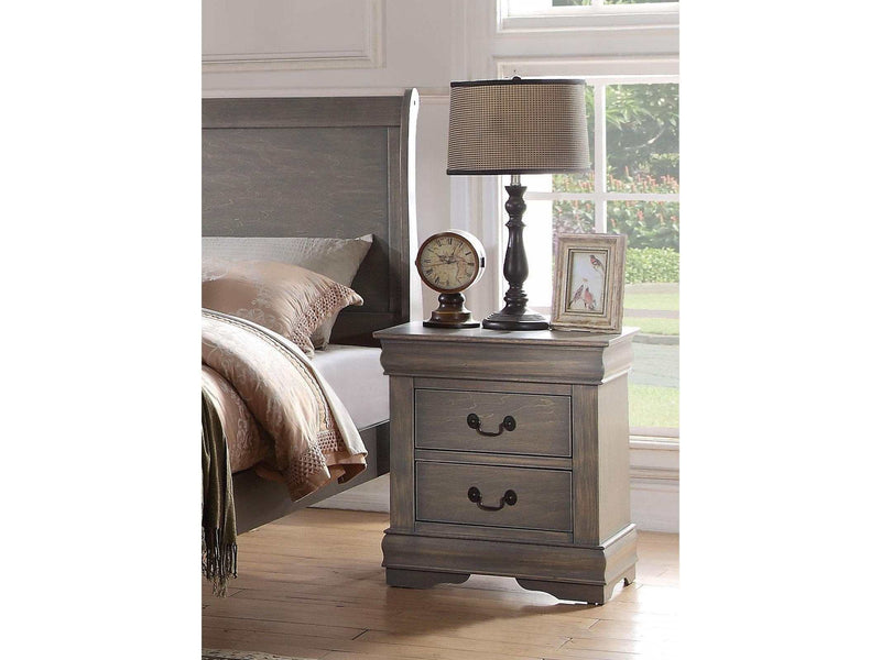 Louis Philippe Antique Gray Nightstand - Ornate Home