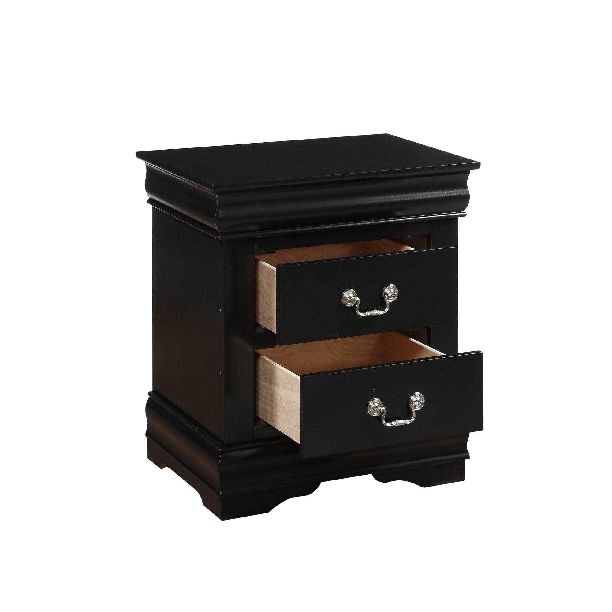 Louis Philippe Black Nightstand - Ornate Home