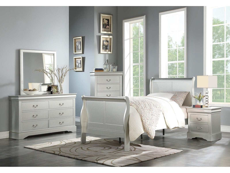 Louis Philippe III Platinum Twin Bed - Ornate Home
