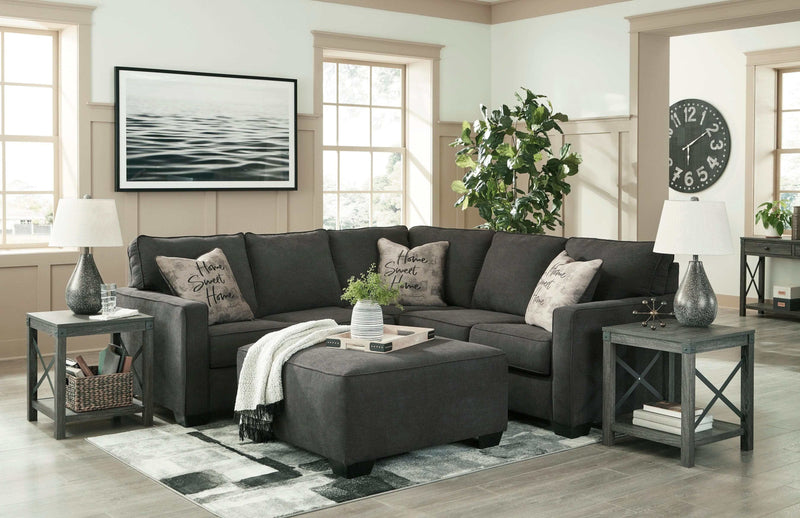 Lucina - Charcoal Microfiber - 2pc LAF Sectional Sofa - Ornate Home