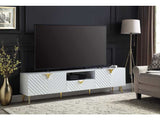 Gaines White High Gloss TV Stand - Ornate Home