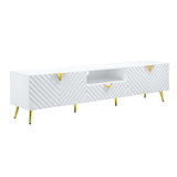 Gaines White High Gloss TV Stand - Ornate Home