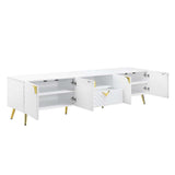 Gaines White High Gloss TV Stand - Ornate Home