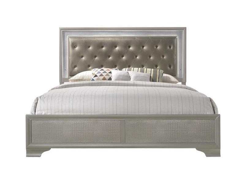 Lyssa Champagne King Panel Bed - Ornate Home