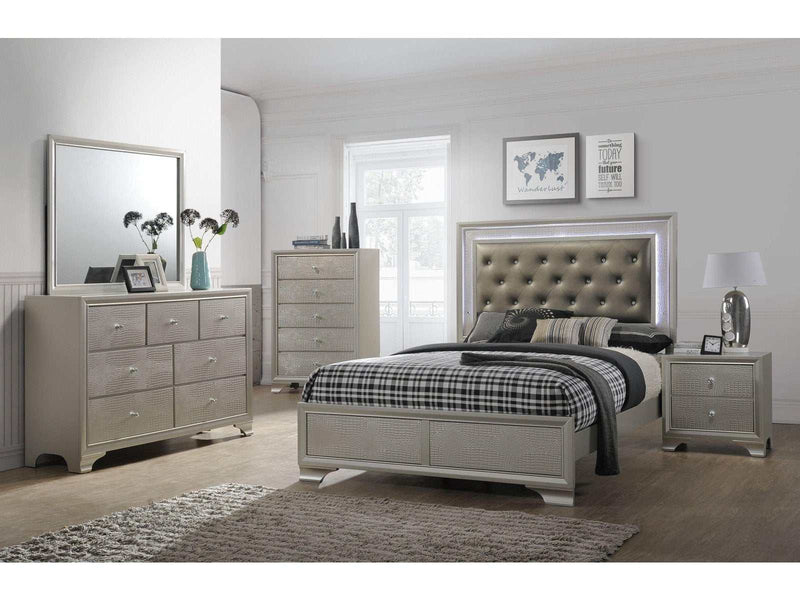 Lyssa Champagne LED Panel Youth Bedroom Set - Ornate Home