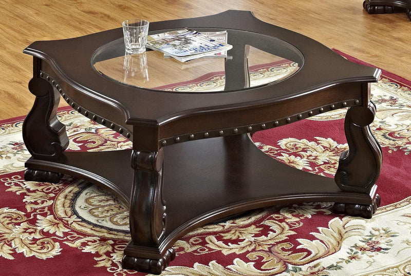 Madison Brown Wood 3-Piece Coffee Table Set (1xCoffee 2xEnd) - Ornate Home
