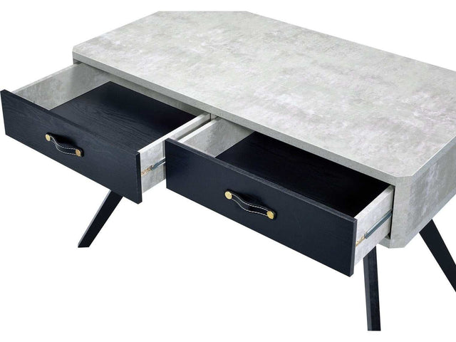 Magna Faux Concrete & Black Desk - Ornate Home