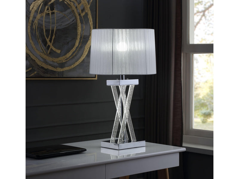 Mallory Clear Acrylic & Chrome Table Lamp - Ornate Home