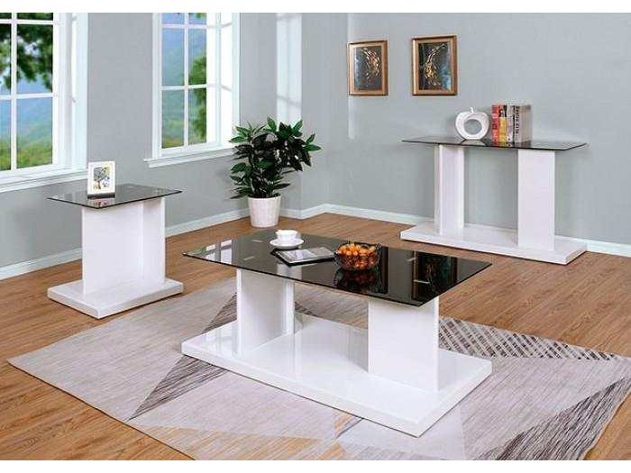 Mannedorf - White & Black - 3pc Coffee Table Set - Ornate Home