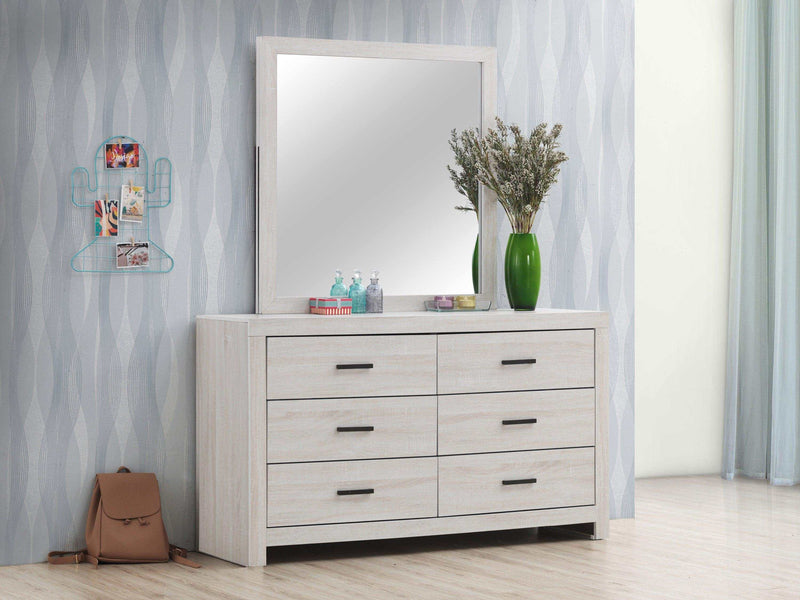 Marion Coastal White Rectangle Dresser Mirror - Ornate Home