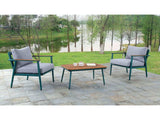 Marsha Gray & Oak 3pc Outdoor Set - Ornate Home