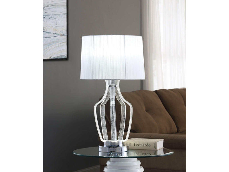 Mathilda Clear Acrylic & Chrome Table Lamp - Ornate Home