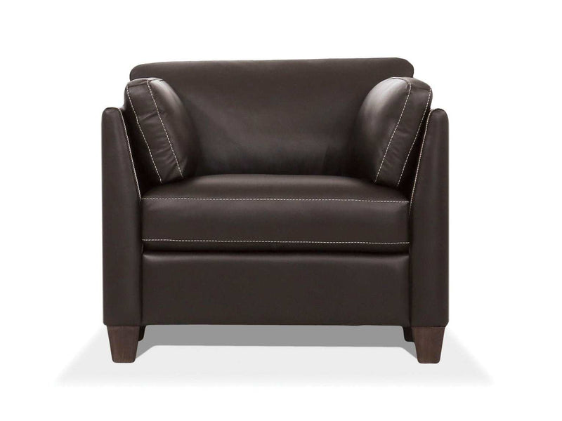 Matias Chocolate Leather Chair - Ornate Home
