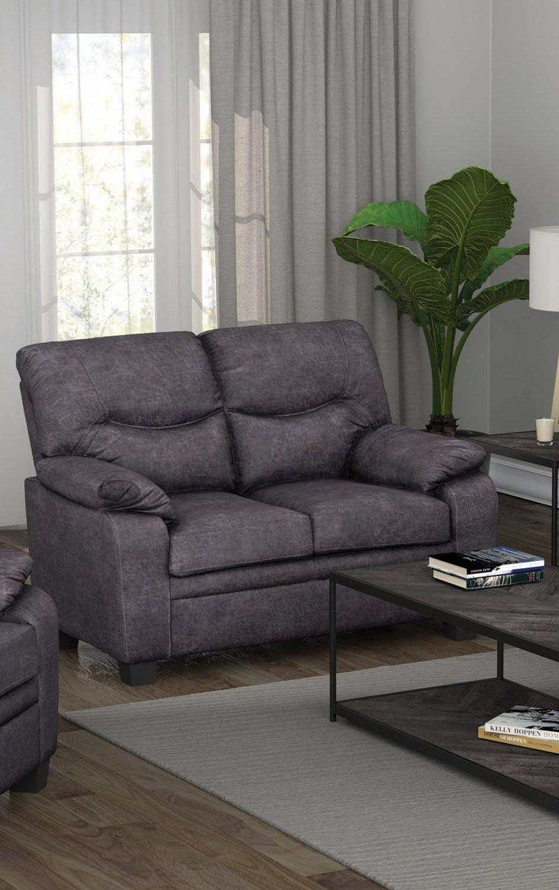 Meagan Charcoal Stationary Loveseat - Ornate Home