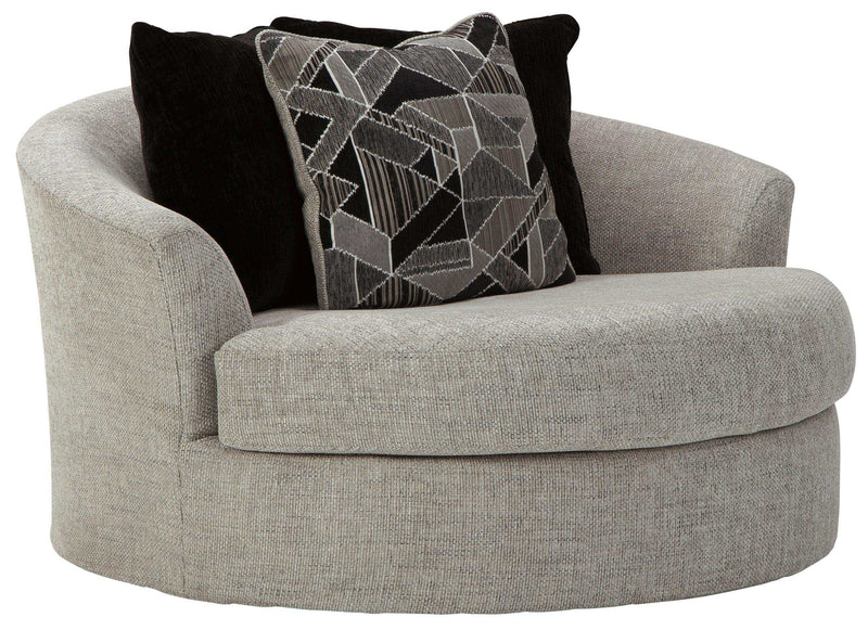 Megginson Storm Gray Oversized Swivel Chair - Ornate Home