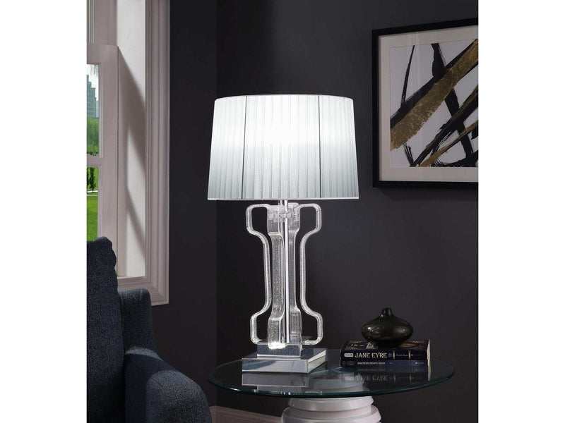 Melinda Clear Acrylic & Chrome Table Lamp - Ornate Home