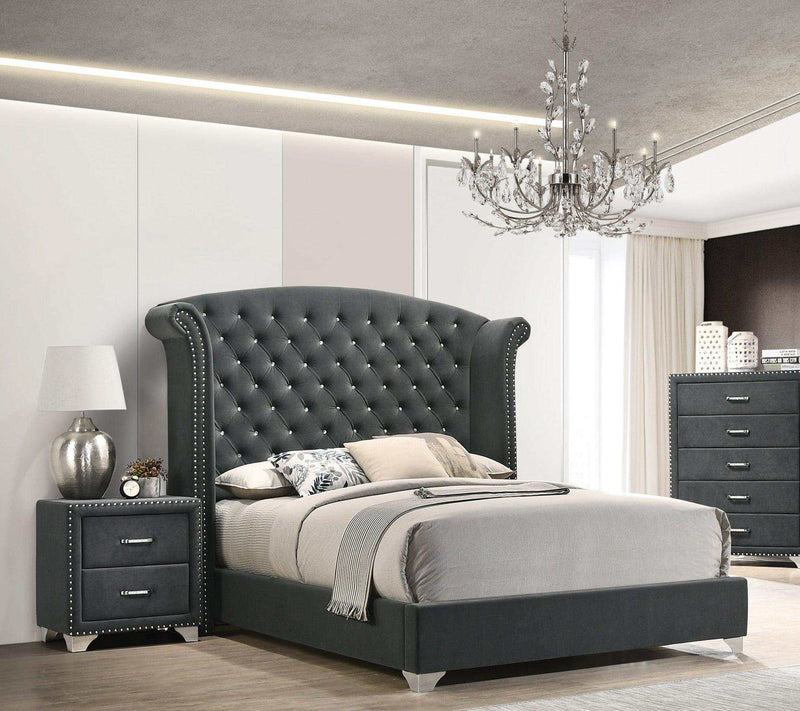 Melody Grey Eastern King Bed - Ornate Home