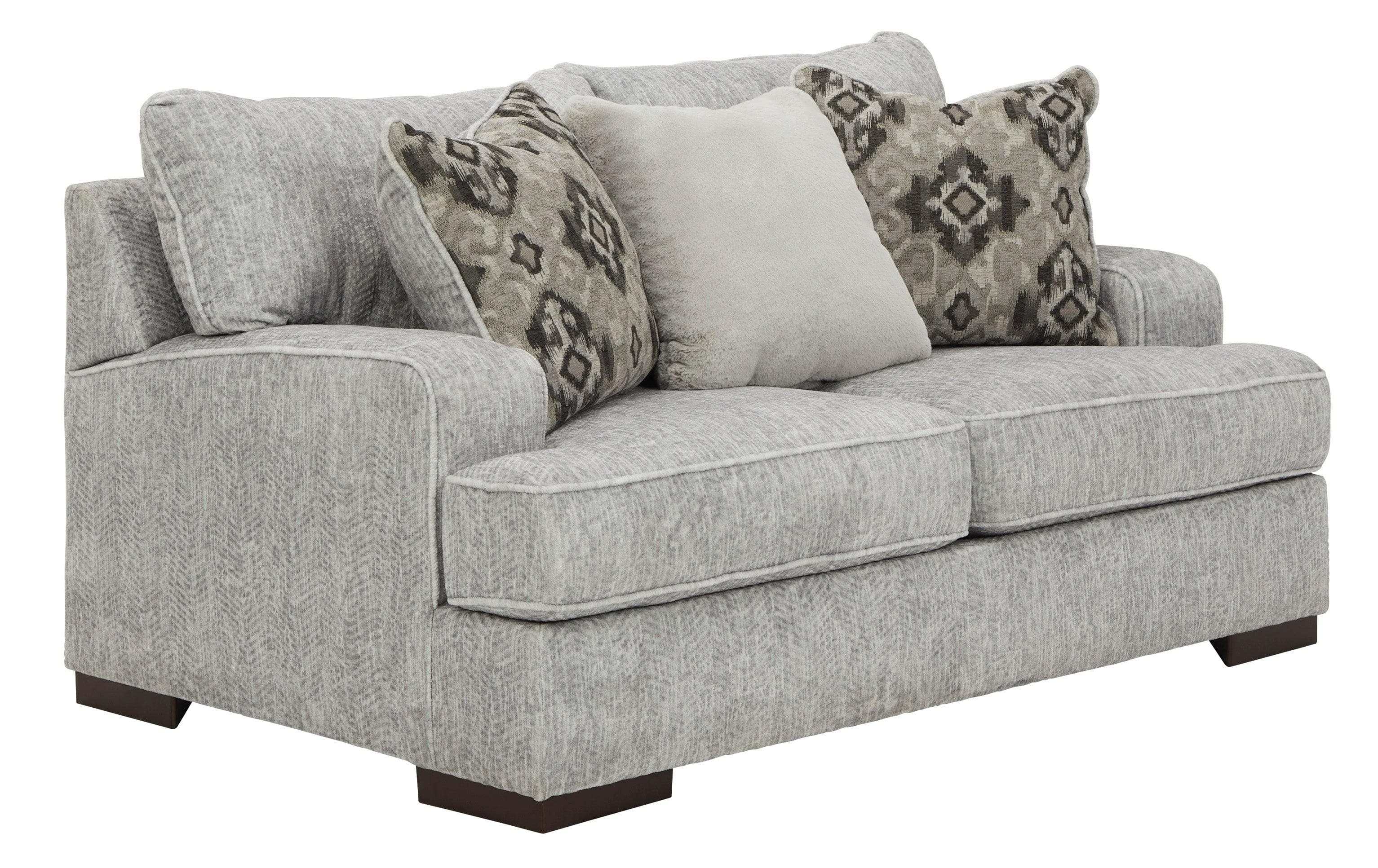 Mercado Pewter Stationary Loveseat - Ornate Home