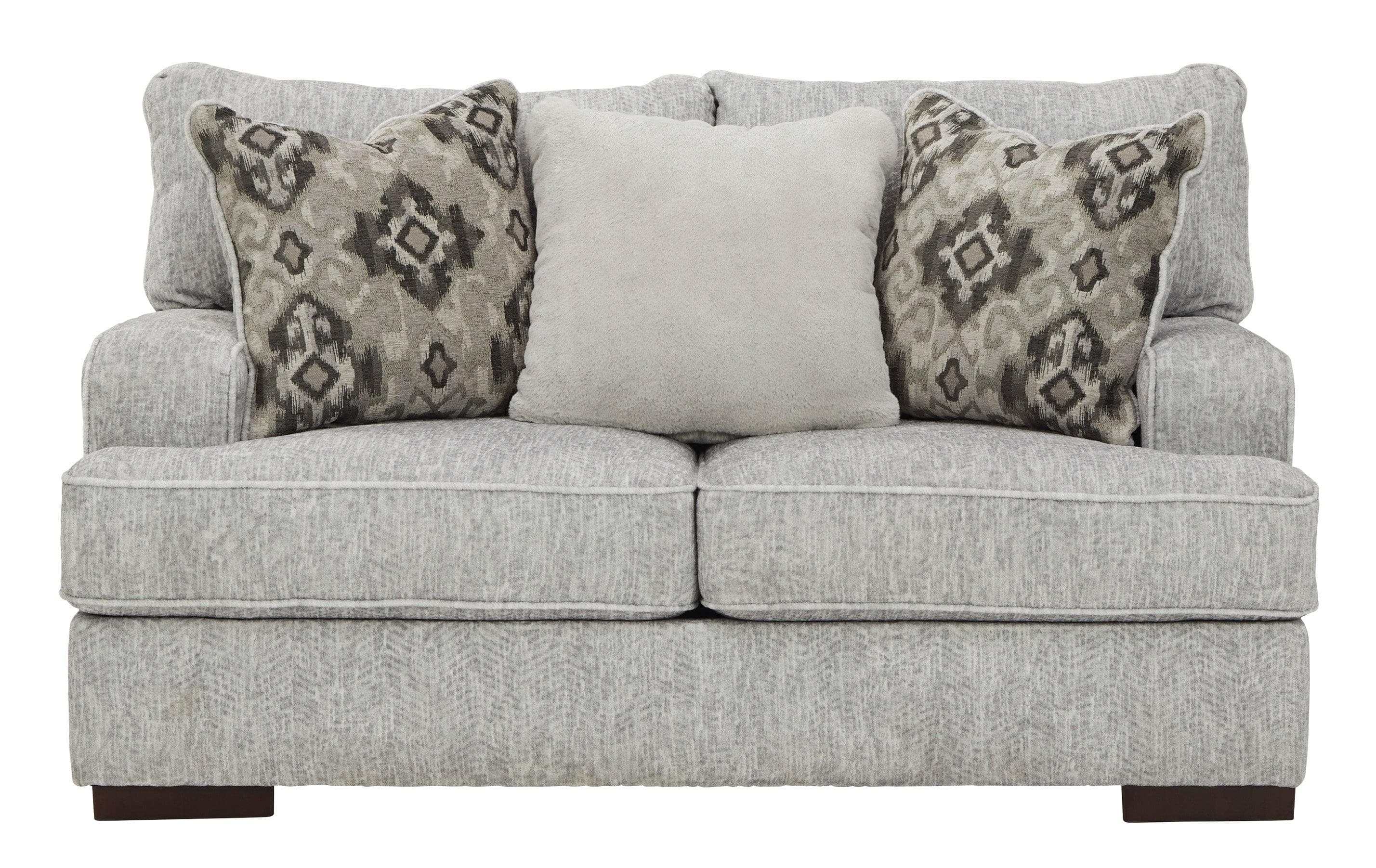 Mercado Pewter Stationary Loveseat - Ornate Home