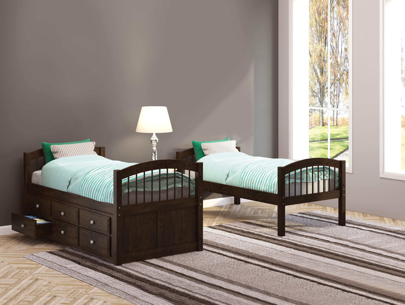 Micah Espresso Bunk Bed & Trundle (Twin/Twin) - Ornate Home
