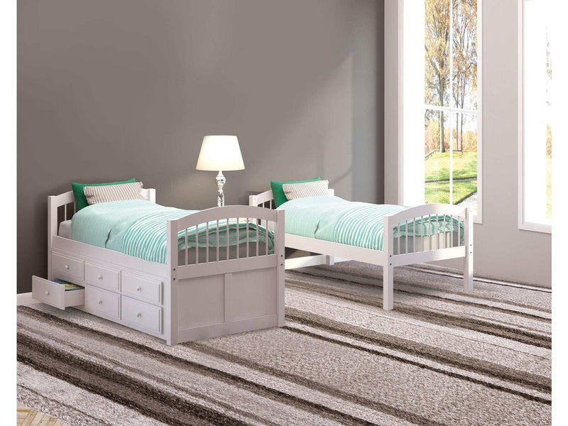 Micah White Bunk Bed & Trundle (Twin/Twin) - Ornate Home