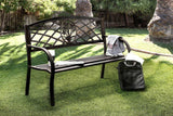 Minot Black Durable Steel Outdoor Bench - Ornate Home