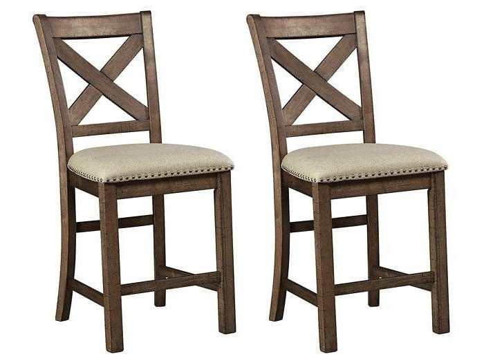 Moriville Beige Counter Height Bar Chair (Set of 2) - Ornate Home