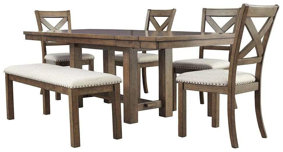 Moriville Grayish Brown Dining Room Set / 6pc - Ornate Home