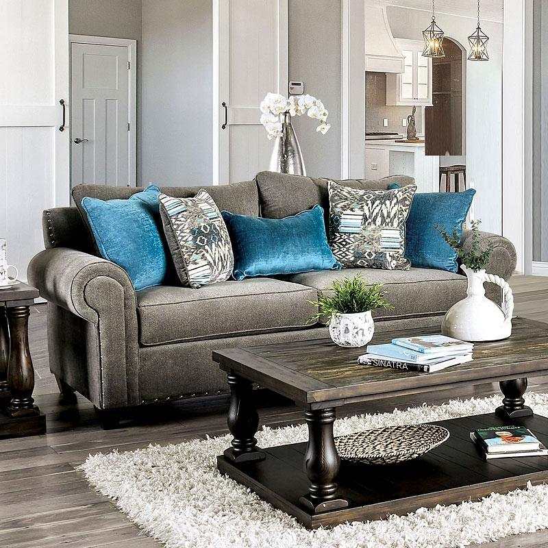 Mott Gray Stationary Sofa & Loveseat 2pc - Ornate Home
