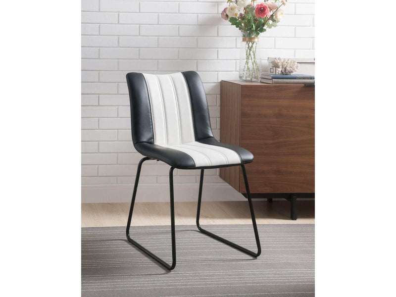 Muscari Black/White PU & Black Accent Chair - Ornate Home