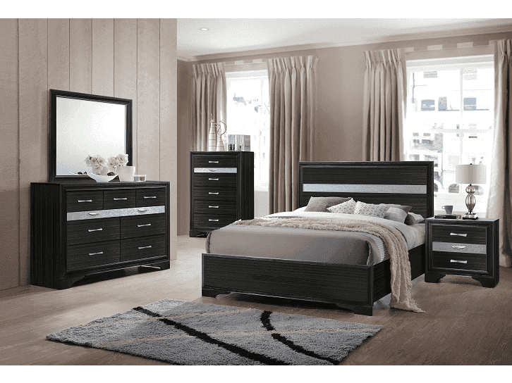 Naima Black Full Bed - Ornate Home