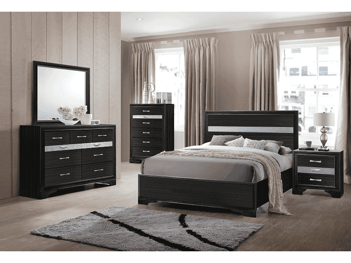 Naima Black Twin Bed - Ornate Home